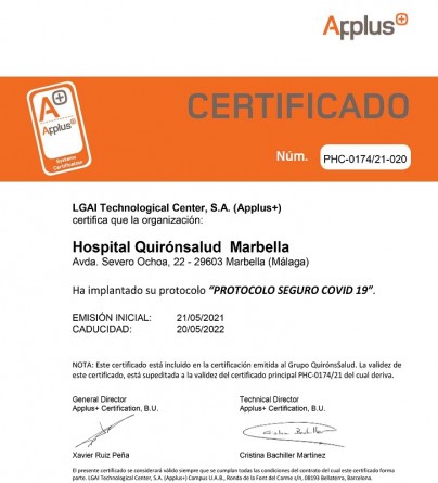 Certificado Covid Quironsaludmarbella